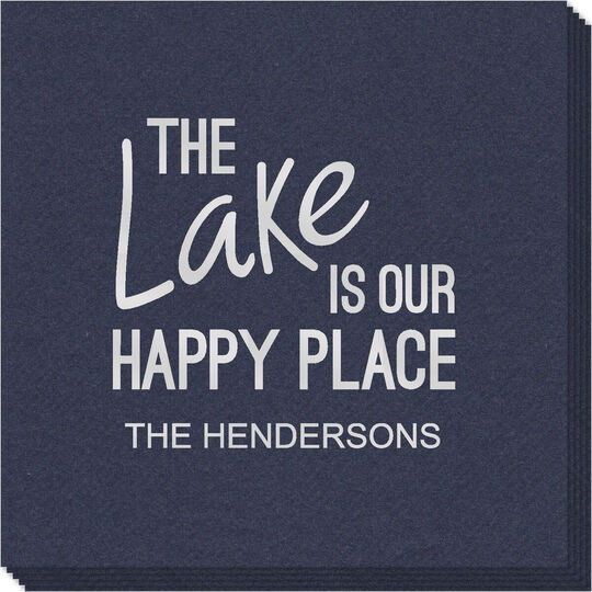 The Lake Is Our Happy Place Linen Like Napkins